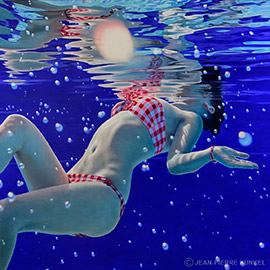Jean-Pierre Kunkel, Pool No. 11, Öl auf Leinwand, 150x150cm