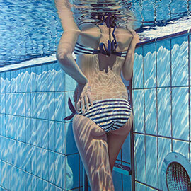 Jean-Pierre Kunkel, Pool No. 5, Öl auf Leinwand, 120x120cm