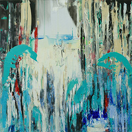 Ohne Titel 3 von Jean-Pierre Kunkel, Acryl auf Leinwand, 130 x 130 cm