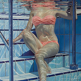 Jean-Pierre Kunkel, Pool No. 24, Öl auf Leinwand, 120x120cm