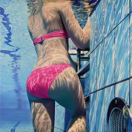 Jean-Pierre Kunkel, Pool No. 4, Öl auf Leinwand, 150x150cm