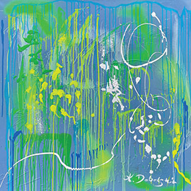 Kirstin Dabelstein | ABSTRAKT green | Unikat, Acrylfarbe auf Leinwand, 100x100cm