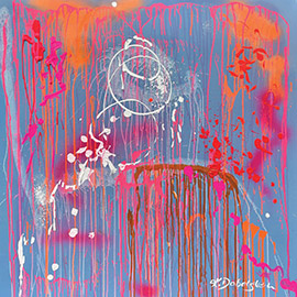 Kirstin Dabelstein | ABSTRAKT pink | Unikat, Acrylfarbe auf Leinwand, 100x100cm