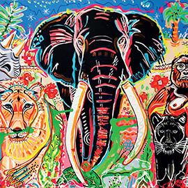 Kirstin Dabelstein | JUNGLE | Unikat, Acrylfarbe auf Leinwand, 180x120cm